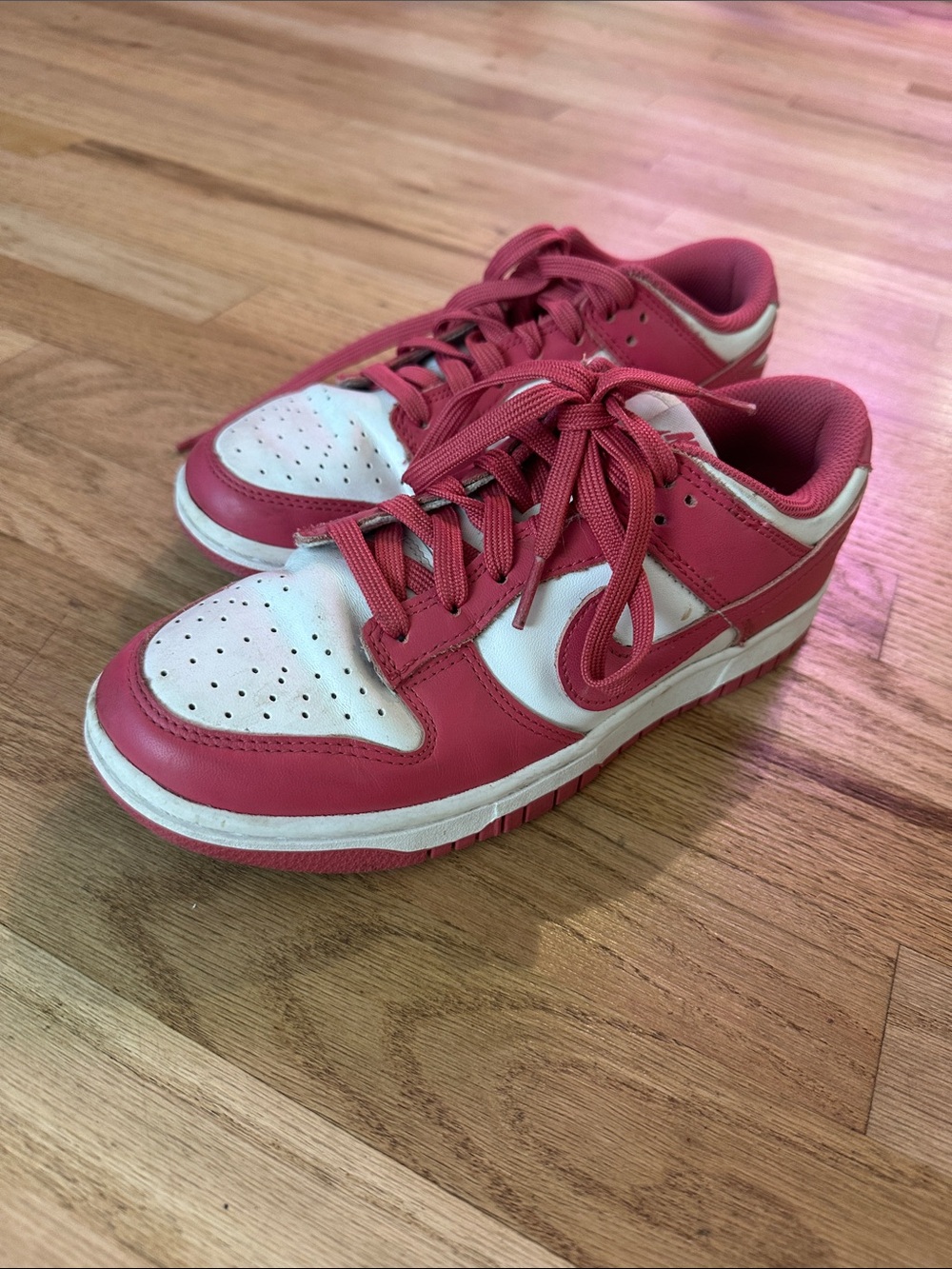 Nike Dunks Sneakers in Pink and White